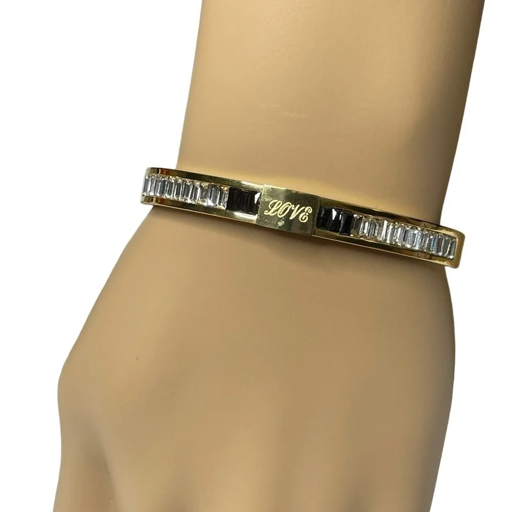 Love bracelet with baguette CZ stones NWOT